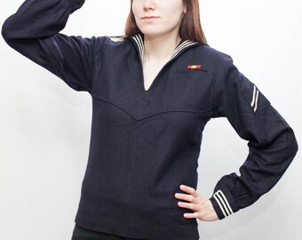 Vintage 60s US Navy Sailor Uniform Shirt / Made in USA / Men's 36 Regular Small