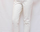 Vintage 90s Jordache White Denim Jeans Pants / Skinnny High Waisted Jeans / Made in USA / Size 9/10