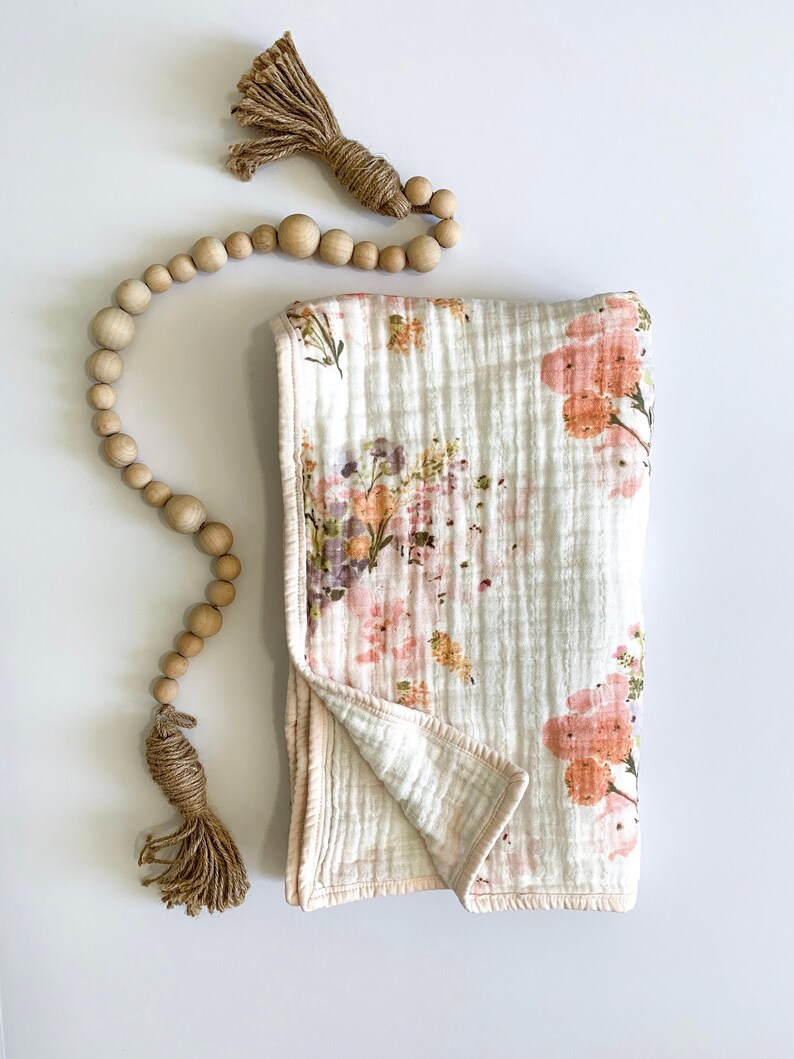 Boho Wildflower Muslin Cuddle Quilt baby blanket double Etsy