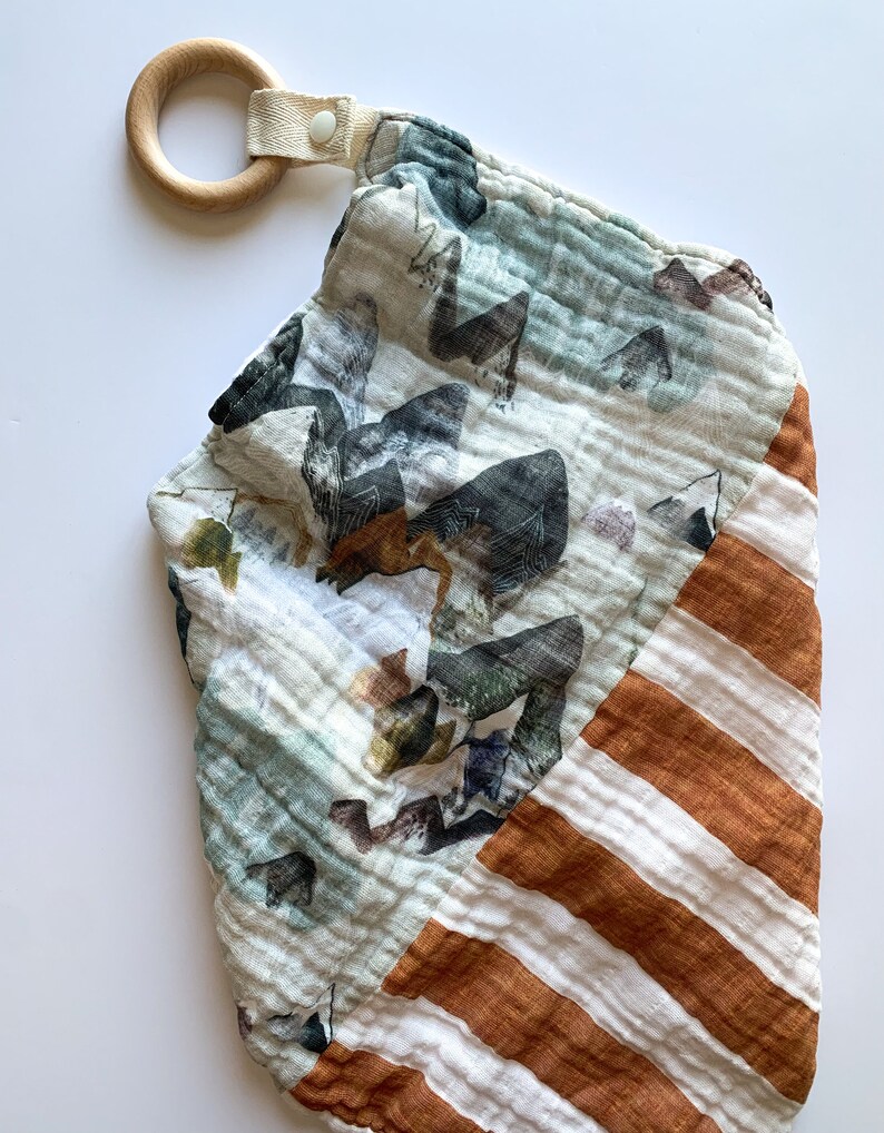 Muslin Lovey Wilder Reid Mountains Security Blanket Paci Etsy