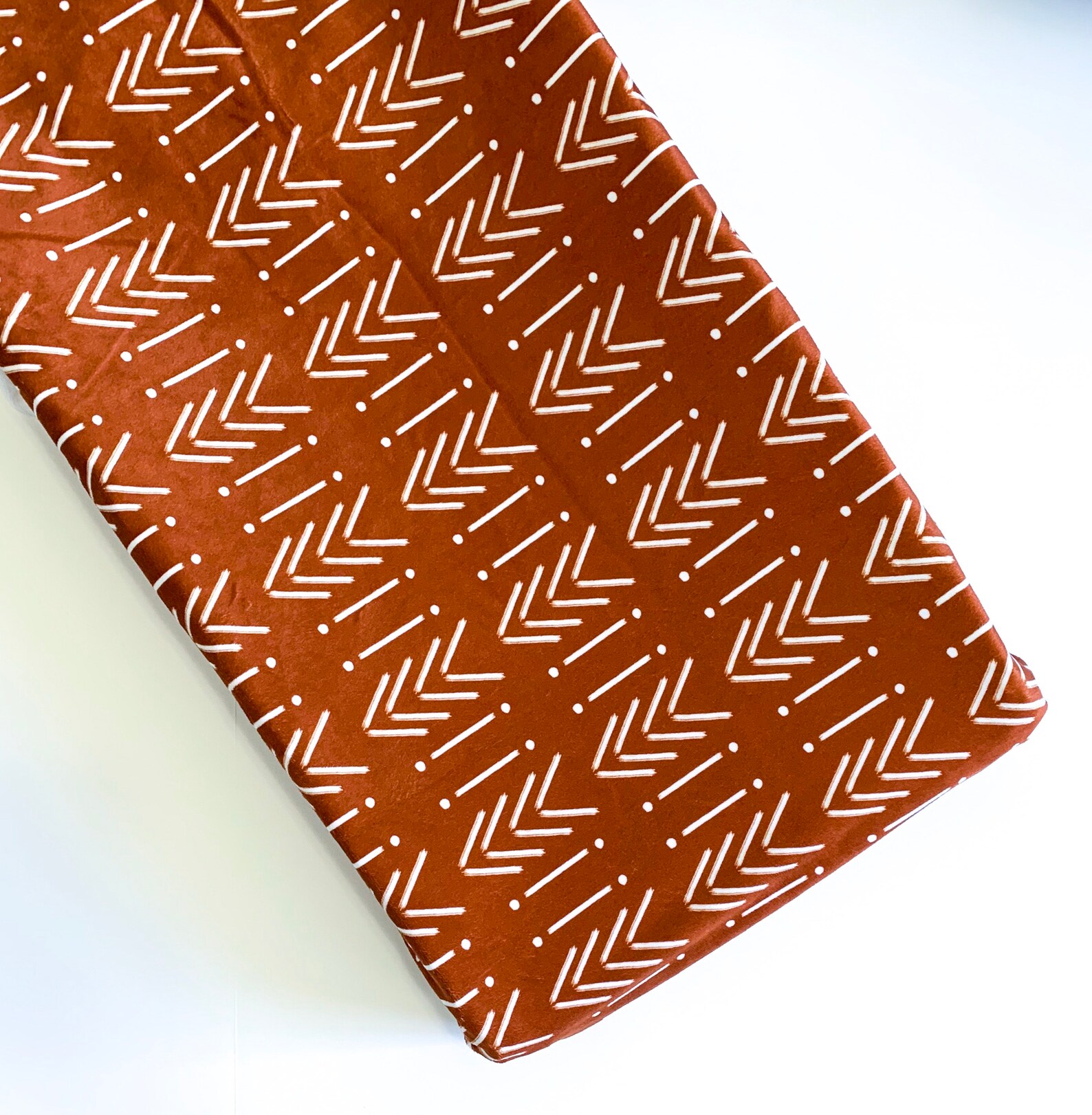 Copper Mudcloth Sickle changing pad cover minky rust Etsy