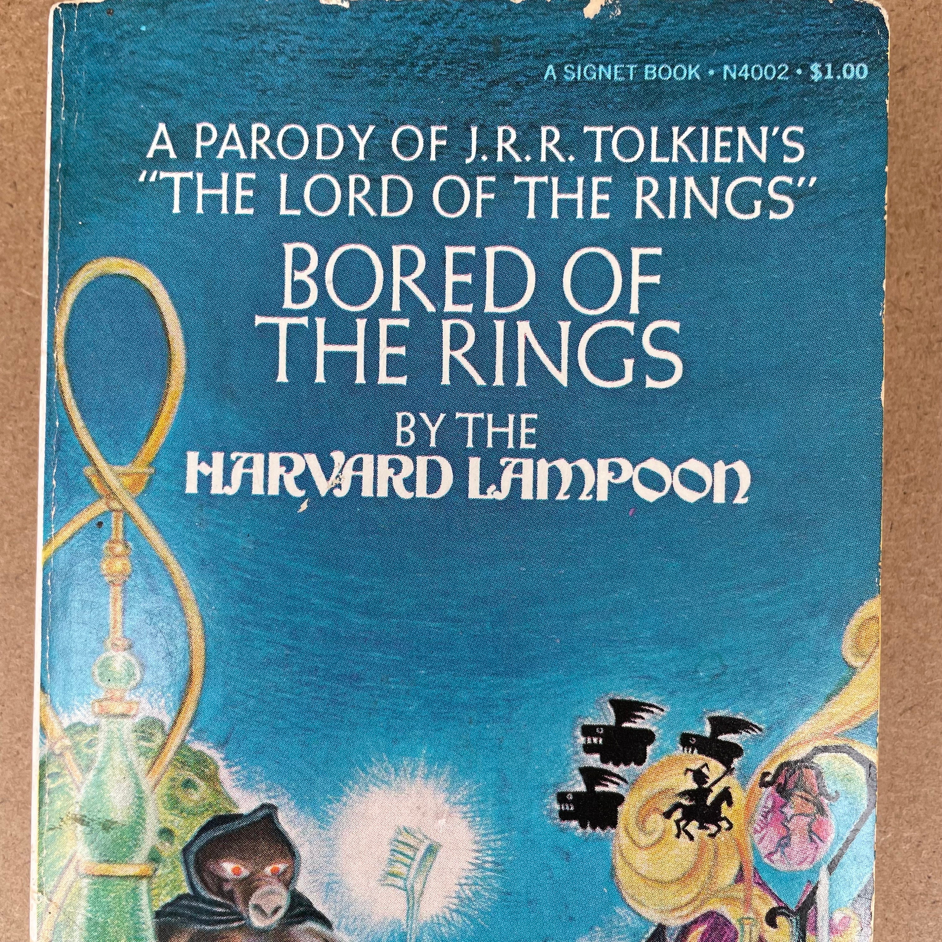 Vintage humor book: Bored Of The Rings by The Harvard Lampoon. First Ed., 8th Printing,  1969