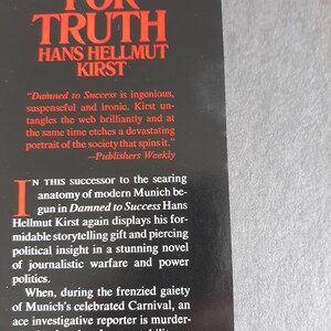 Vintage drama thriller: A Time For Truth by Hans Hellmut Kirst 1972, 1st American Edition, 1974 image 5