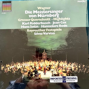 Sealed Opera LP: Wagner Die Meistersinger von Nurnberg Highlights by K. Ridderbusch, Bayreuth Opera, others, import, Philips 412025-1, 1984