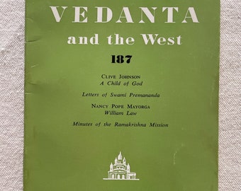 Spirituality book: Vedanta And The West 187 by Various, Vedanta Press, Sept-Oct 1967