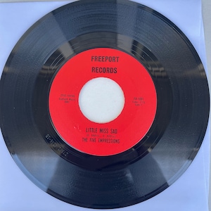 Pop-rock single: Little Miss Sad / Hey Lover by The Five Empressions, Freeport FR-1001, 1965, sample