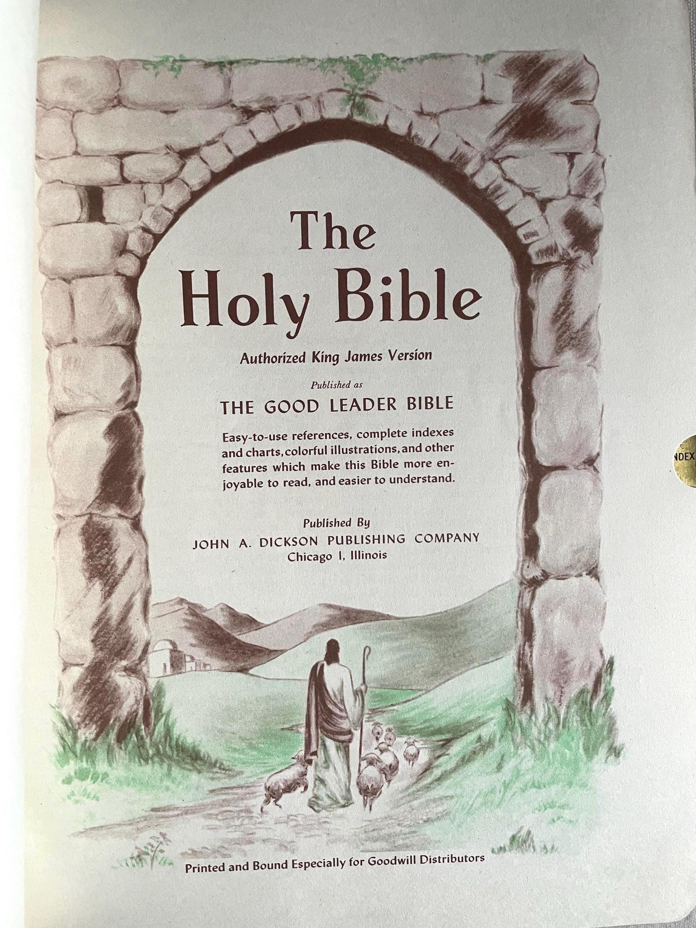 Holy Bible: the Good Leader Bible, KJV, Leather, Index