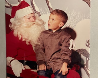 Fotos antiguas encontradas: 2 fotos, niño con Papá Noel, grandes almacenes, años 50-60