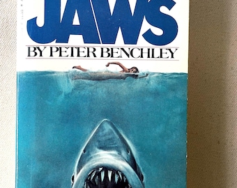 Jaws by Peter Benchley | 1st Bantam Ed. & Printing | Bantam, January, 1975 | vintage thriller paperback.
