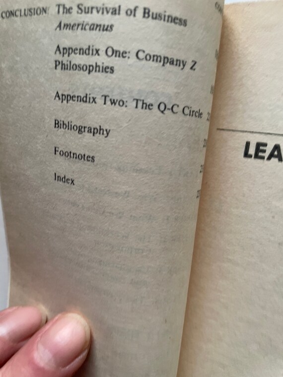 Vintage Business Science Paperback: Theory Z by William G. Ouchi