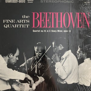 Vintage classical LP: Beethoven Quartet No. 14, in C Sharp Minor, Opus 131 by The Fine Arts Quartet, Concert-Disc CS-211, 1959