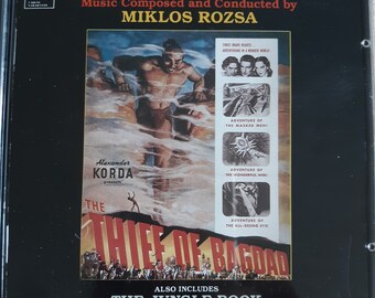 CD con la banda sonora antigua: El ladrón de Bagdad y el libro de la selva OST de Miklos Rozsa, Varese Saraband, 1983