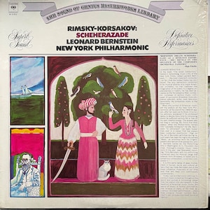Vintage classical LP: Rimsky-Korsakov Scheherazade by Leonard Bernstein, New York Philharmonic (1959), re, Columbia M31802, 1973
