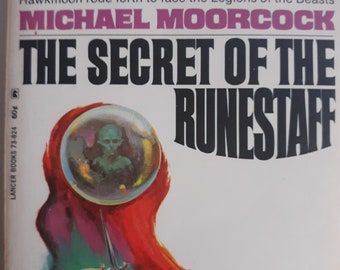 El secreto del bastón rúnico de Michael Moorcock / Primera edición / Lancer, 1969 / Libro de bolsillo de fantasía vintage