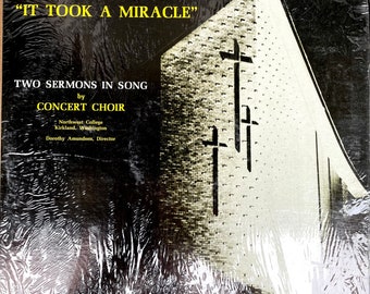Vintage christelijke LP: hoe groot is God en er was een wonder voor nodig door concertkoor Northwest College, Angelus Records WR4538, c. 1965