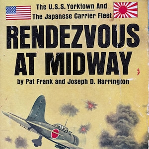 Rendezvous At Midway by Pat Frank and Joseph D. Harrington, 1st Edition, 1st Printing, Paperback Library, 1968, vintage paperback