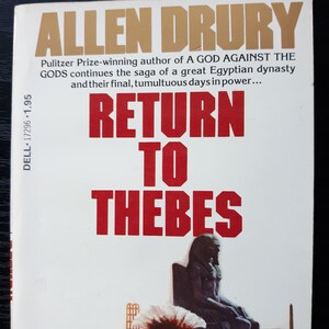 Vintage paperback: Return To Thebes by Allen Drury, 1st Printing, 1978