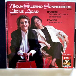 Classical cd: Brahms Sonata No. 2 in A, Franck Sonata in A by Nadja Salerno-Sonnenberg & Cecile Licad, EMI CDC59410, 1988