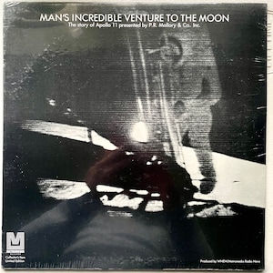 Historischer Dokumentarfilm LP: Man's Incredible Wagen To The Moon von George Engle (Sprecher), Versiegelt, WNEW, 1969?