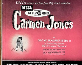 Oscar Hammerstein - Carmen Jones por el elenco original de Nueva York / Decca, ca. 1950 / LP de vinilo de representación operística