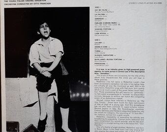 LP vintage con voci italiane: The Young Italian Singing Sensation