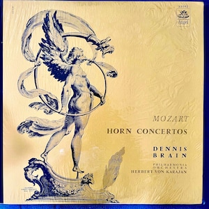 Sealed Classical LP: Mozart Horn Concertos by Dennis Brain, Herbert Von Karajan, Philharmonia Orch., re, mono, Angel 35092, 1970s