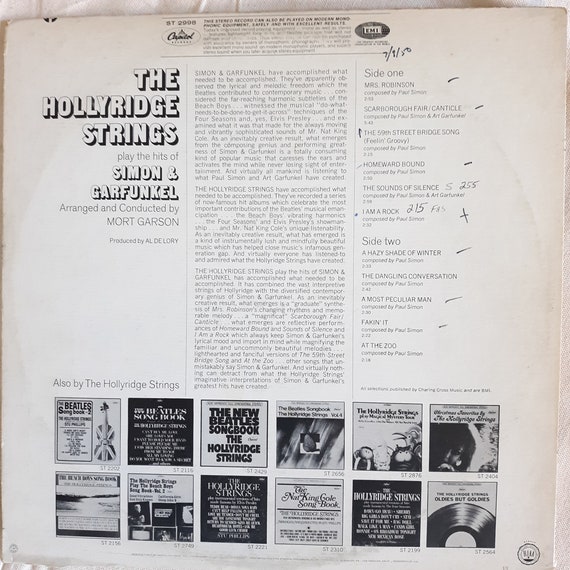 The Hollyridge Strings Play the Hits of Simon & Garfunkle, Capitol