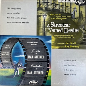 LP de la banda sonora: A Streetcar Named Desire de Alex North más el trío de Max Steiner, compilación, mono, Capitol P-387, década de 1950