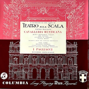 Opern-LP: Cavalleria Rusticana / I Pagliacci Auszüge von Maria Callas, G. Di Stefano…, mono, imp., re, Columbia 33CX1402, 1964