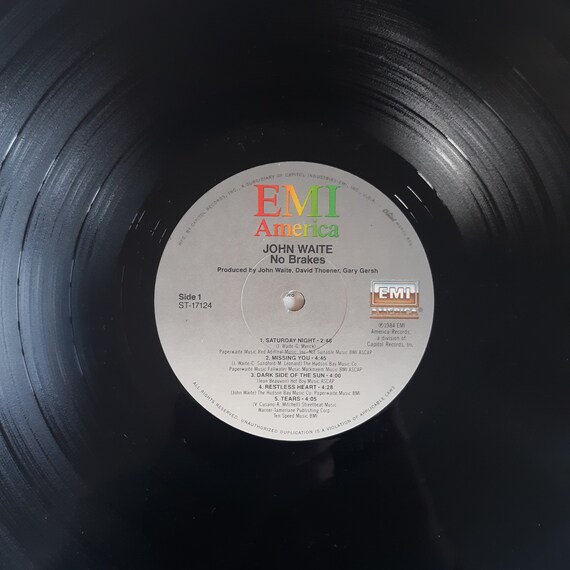 Vintage Pop Rock LP: No Brakes by John Waite, EMI ST-17124, 1984