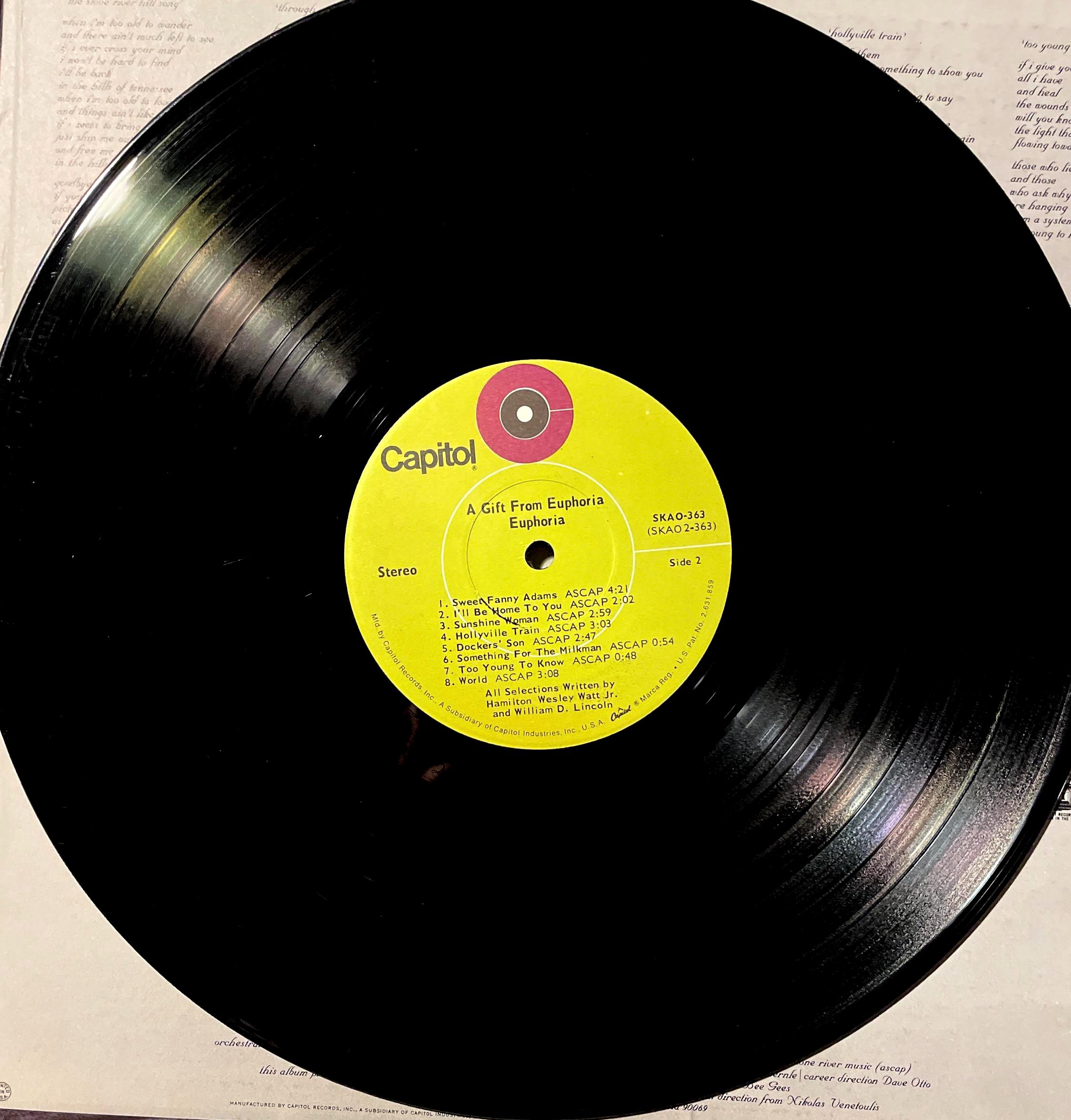 A Gift From Euphoria by Euphoria | Gatefold | Capitol SKAO-363