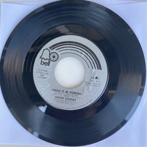 Podría ser para siempre / Blind Hope de David Cassidy, Bell 45-187, 1972, single vintage de 45 RPM