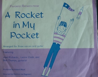 Vintage childrens record: Rocket In My Pocket and Over In The Meadow, 1970. Free US shipping.