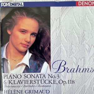 Classical cd: Brahms Piano Sonata No. 3 by Helene Grimaud, DDD, Denon 1992