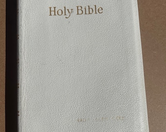 Vintage Holy Bible: Holman Pronouncing Edition, KJV, white, Morocco leather, gilt, ca. 1942