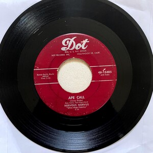 Nyhetssingel på 45 varv: Ape Call / Wild Dog of Kentucky, punkt 45-15485, 1958. Samples