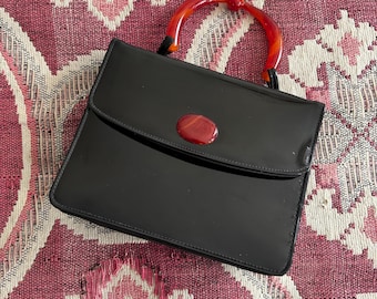 50er Jahre Lackleder und Bakelit Handtasche