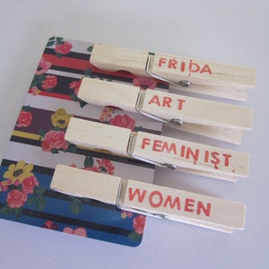 Feminist Magnets-/ Art /  Feminist Icon / Lg Clothespins / Wooden Clothespins / Women / Gift