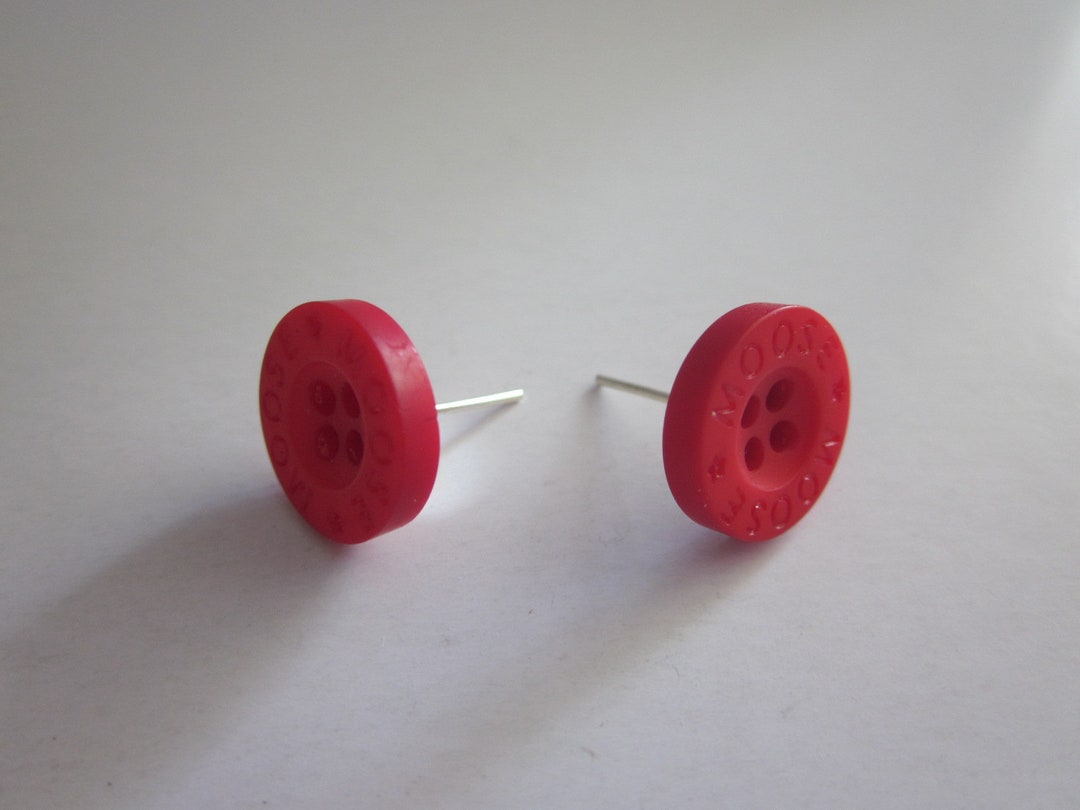 Button Style Earrings/ Natural Colors / Buttons / Button Earrings / Festival / Fun / Seamstress