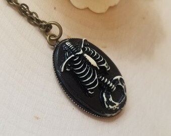Steampunk Skeleton Necklace-/ Steampunk Necklace / Filigree Necklace / Victorian / Industrial / Industrial Age / Gift