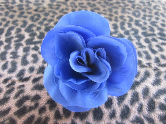 Blue Rose Hair Clip Birthday Flower Pinup Rockabilly Etsy