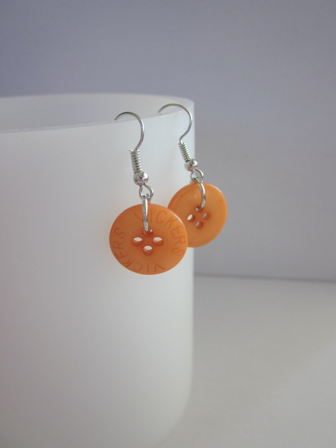 Button Style Earrings/ Natural Colors / Buttons / Button Earrings / Festival / Fun / Seamstress