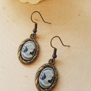 Steampunk Portrait Earrings-/ Steampunk Earrings / Filigree Earrings / Victorian / Industrial / Industrial Age / Gift