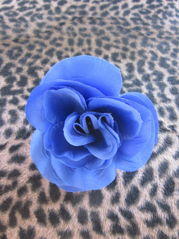 Blue Rose Hair Clip Birthday Flower Pinup Rockabilly Etsy