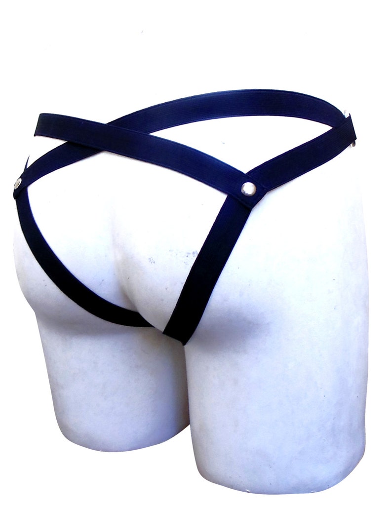 Black Leather Jockstrap With Front Lace Custom Made to Order Etsy