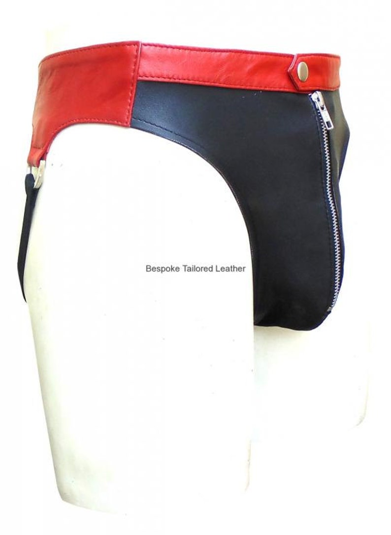 Leather Jocks Strap With Colour Waistband Custom Made to Order - Etsy