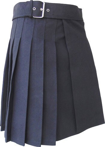 Image of Ladies Black Canvas Kilt Mkln-001 in Black Colours