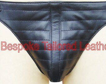 Men's New Leather Jockstrap in Black