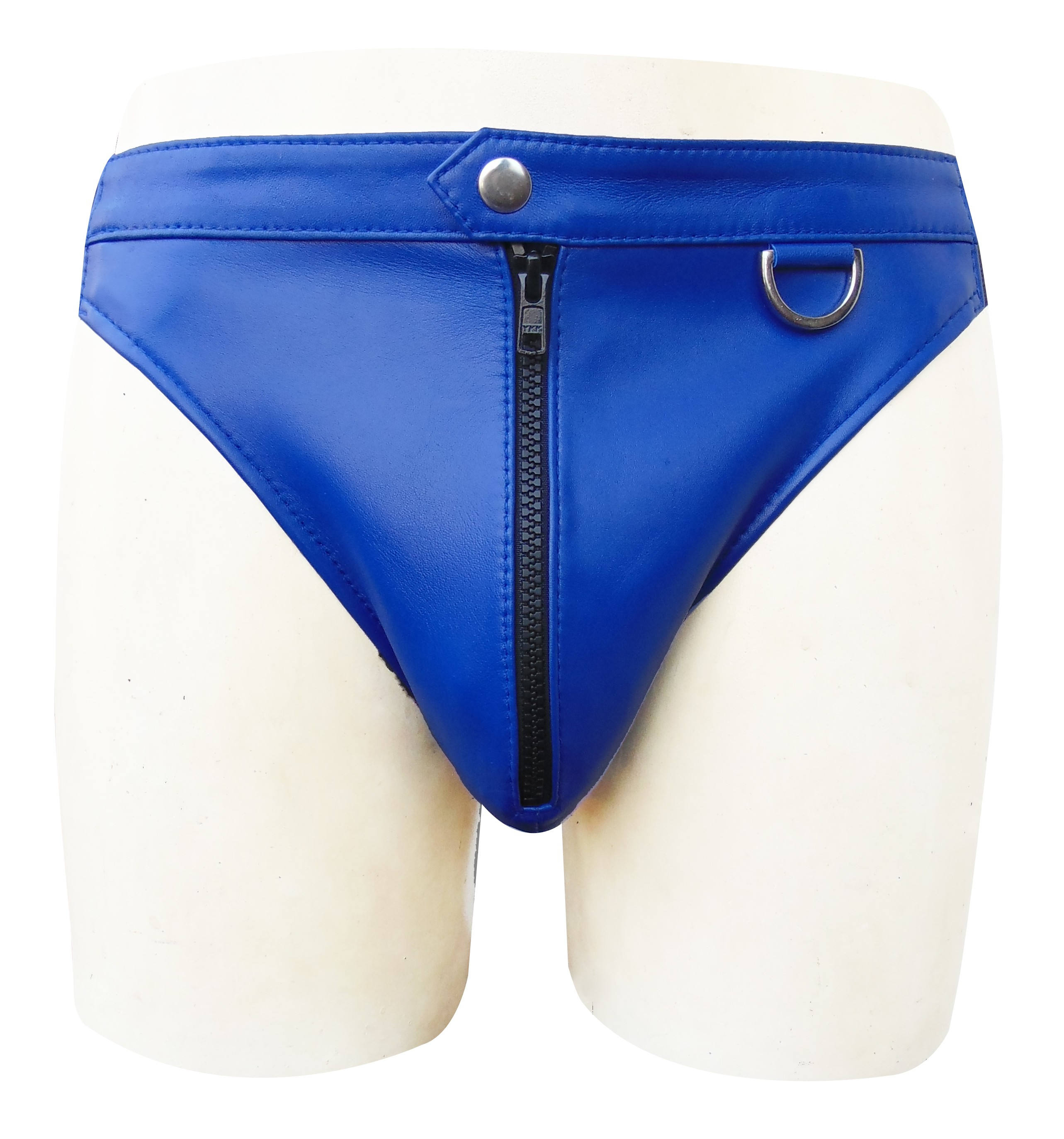 Image of Leather Briefs With Front Zipper | Custom Made To Order Btln006