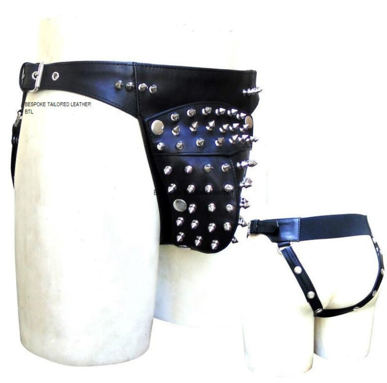 Leather Jocks Jockstarp Jock Strap Full Detachable Stud Pouch Etsy